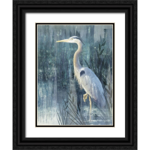 Glacier Heron IV Black Ornate Wood Framed Art Print with Double Matting by Blue, Nina
