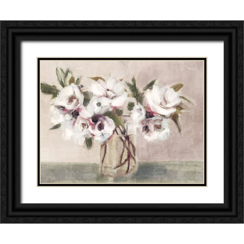 Delicate Bouquet Black Ornate Wood Framed Art Print with Double Matting by Blue, Nina