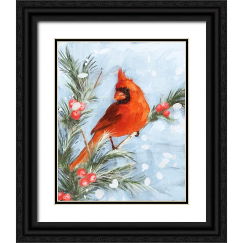 Cardinal IV Black Ornate Wood Framed Art Print with Double Matting by Blue, Nina