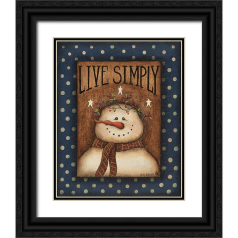 Live Simply Black Ornate Wood Framed Art Print with Double Matting by Lewis, Kim