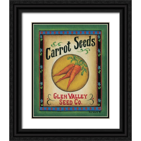 Carrot Seeds Black Ornate Wood Framed Art Print with Double Matting by Lewis, Kim