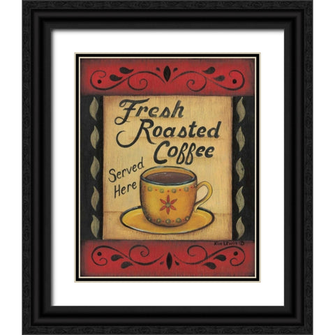 Fresh Roasted Coffee Black Ornate Wood Framed Art Print with Double Matting by Lewis, Kim