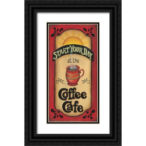 Start Your Day Black Ornate Wood Framed Art Print with Double Matting by Lewis, Kim