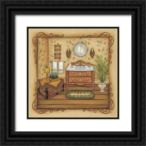 Vintage Sink Black Ornate Wood Framed Art Print with Double Matting by Lewis, Kim