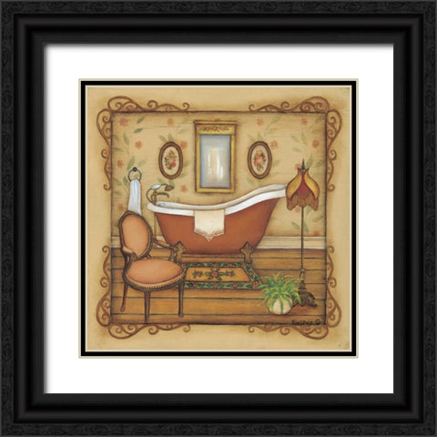 Vintage Bath Black Ornate Wood Framed Art Print with Double Matting by Lewis, Kim