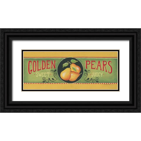 Golden Pears Black Ornate Wood Framed Art Print with Double Matting by Lewis, Kim