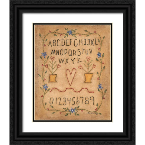 ABC Black Ornate Wood Framed Art Print with Double Matting by Lewis, Kim