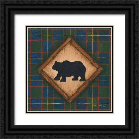 Bear Black Ornate Wood Framed Art Print with Double Matting by Lewis, Kim