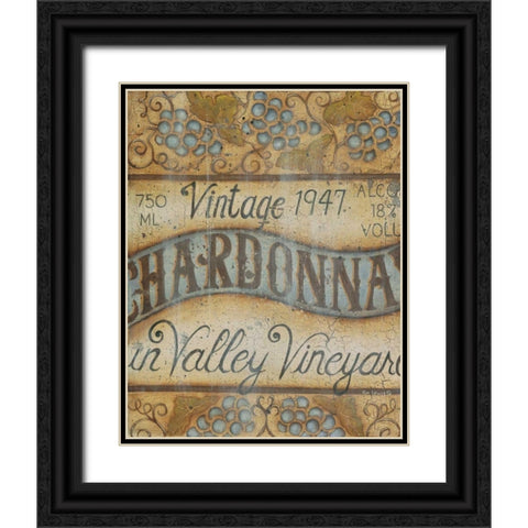 Valley Vineyard I Black Ornate Wood Framed Art Print with Double Matting by Lewis, Kim