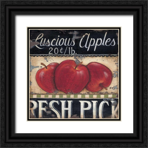 Luscious Apples Black Ornate Wood Framed Art Print with Double Matting by Lewis, Kim