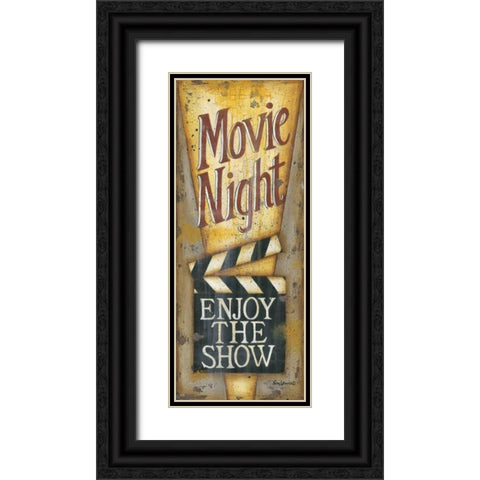 Movie Night Black Ornate Wood Framed Art Print with Double Matting by Lewis, Kim