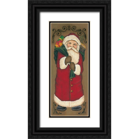 Santa Clause Black Ornate Wood Framed Art Print with Double Matting by Lewis, Kim