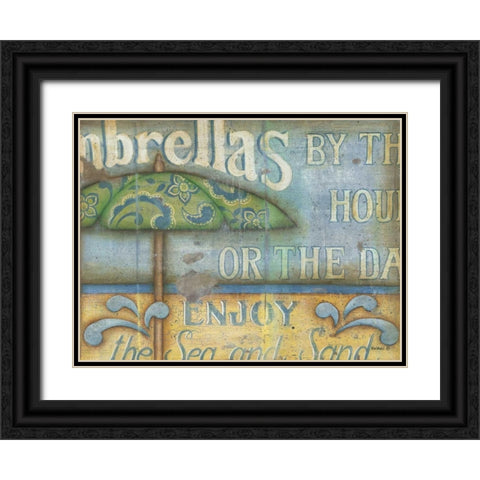 Umbrella Black Ornate Wood Framed Art Print with Double Matting by Lewis, Kim