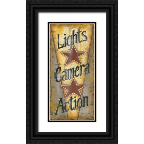 Lights-Camera-Action Black Ornate Wood Framed Art Print with Double Matting by Lewis, Kim