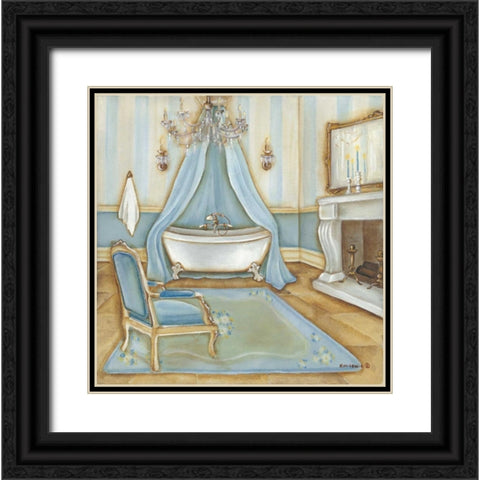Blue Bath Black Ornate Wood Framed Art Print with Double Matting by Lewis, Kim