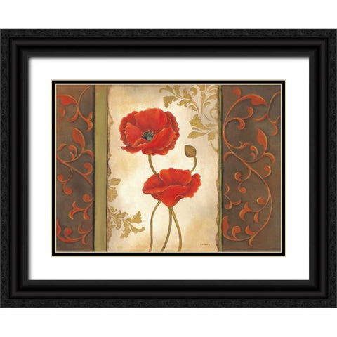 Poppy I Black Ornate Wood Framed Art Print with Double Matting by Lewis, Kim
