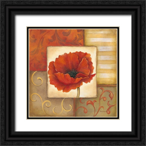Orange Poppy I Black Ornate Wood Framed Art Print with Double Matting by Lewis, Kim