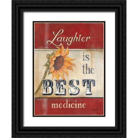 Laughter Black Ornate Wood Framed Art Print with Double Matting by Lewis, Kim