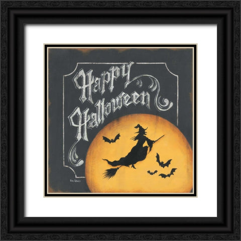 Happy Halloween Black Ornate Wood Framed Art Print with Double Matting by Lewis, Kim