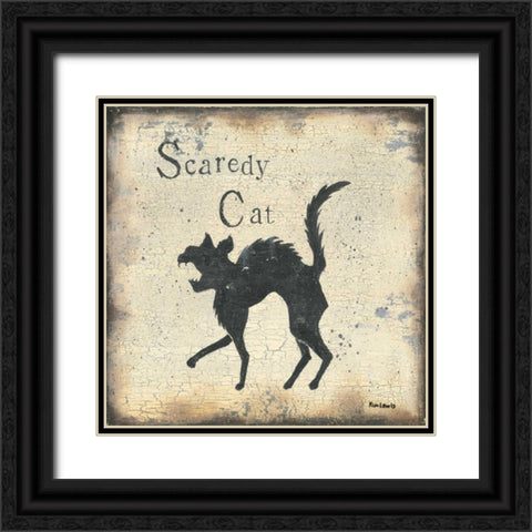 Scaredy Cat Black Ornate Wood Framed Art Print with Double Matting by Lewis, Kim