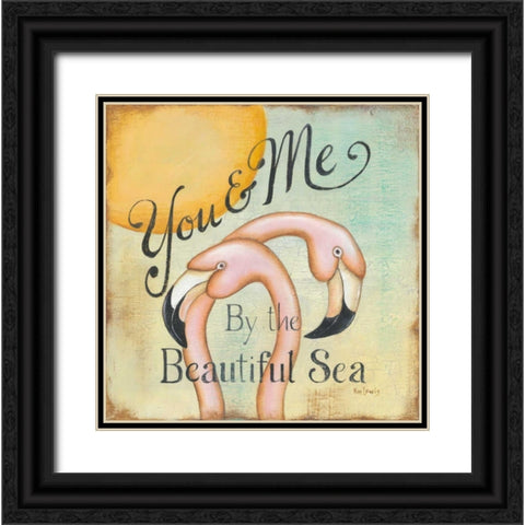 You and Me Black Ornate Wood Framed Art Print with Double Matting by Lewis, Kim