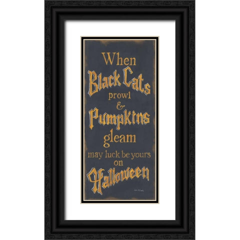 Black Cats Black Ornate Wood Framed Art Print with Double Matting by Lewis, Kim