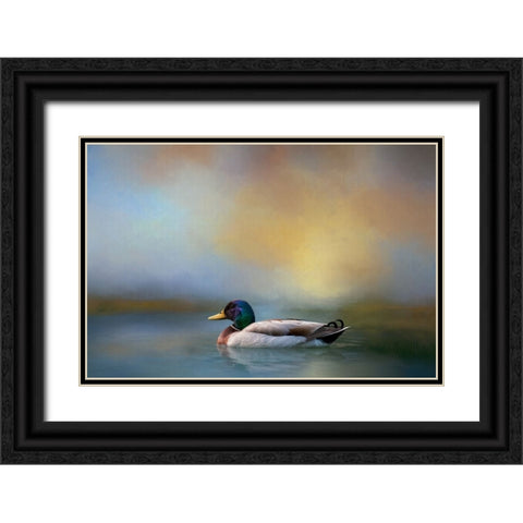 Relaxing Swim Black Ornate Wood Framed Art Print with Double Matting by Parker, Kelley
