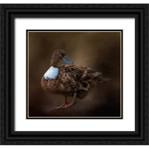 Just Ducky Black Ornate Wood Framed Art Print with Double Matting by Parker, Kelley