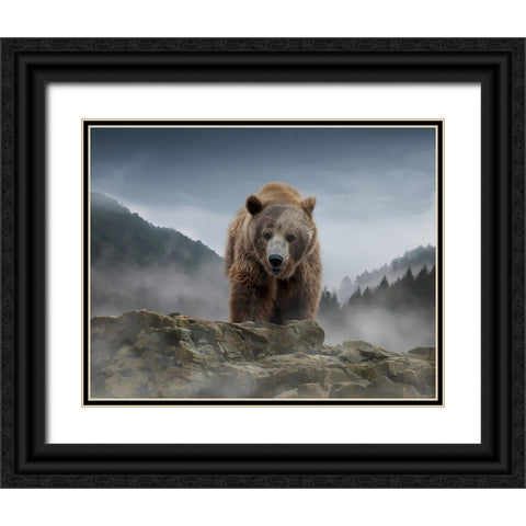 Over the Mountain Black Ornate Wood Framed Art Print with Double Matting by Parker, Kelley