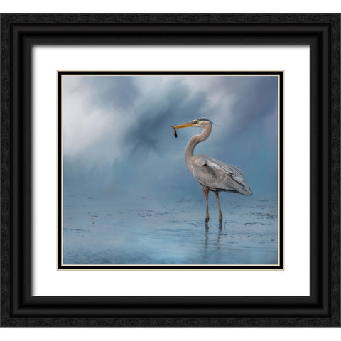 Mornings Catch Black Ornate Wood Framed Art Print with Double Matting by Parker, Kelley