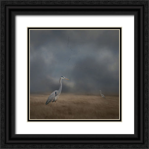 Herons Sanctuary Black Ornate Wood Framed Art Print with Double Matting by Parker, Kelley