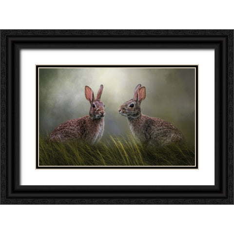 Forest Friends Black Ornate Wood Framed Art Print with Double Matting by Parker, Kelley