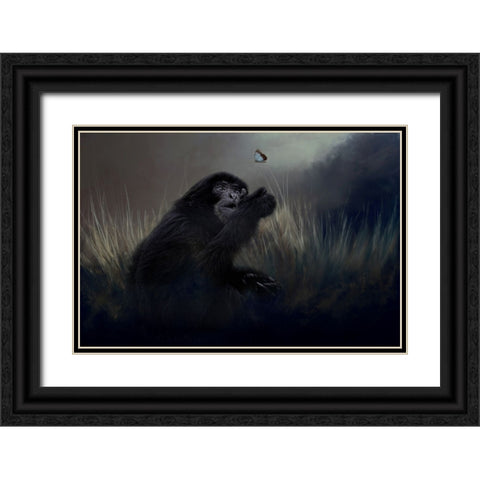 Surprise Encounter Black Ornate Wood Framed Art Print with Double Matting by Parker, Kelley