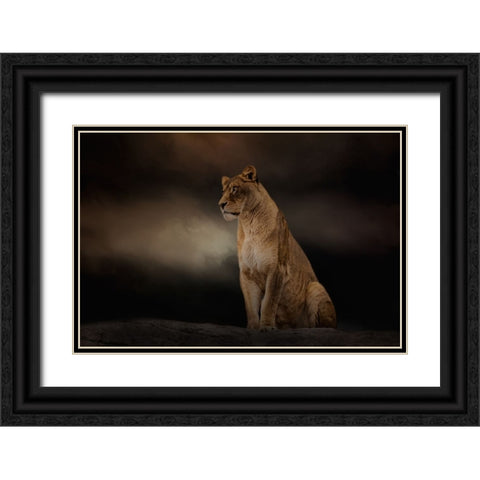 Evening Sentinel Black Ornate Wood Framed Art Print with Double Matting by Parker, Kelley