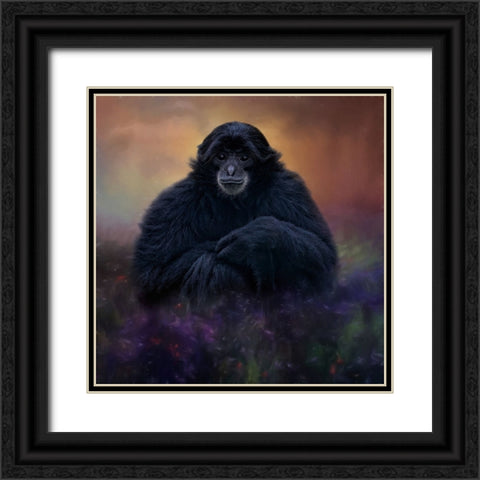 Flower Monkey Black Ornate Wood Framed Art Print with Double Matting by Parker, Kelley