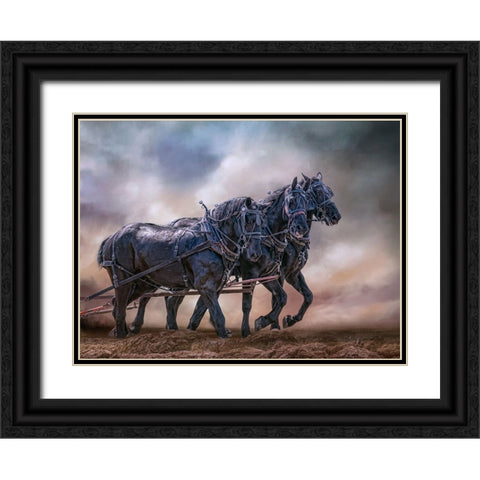 Bold and Powerful Black Ornate Wood Framed Art Print with Double Matting by Parker, Kelley
