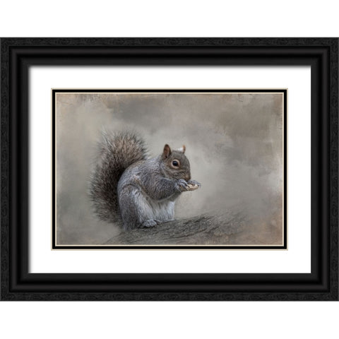 Winter Nibbles Black Ornate Wood Framed Art Print with Double Matting by Parker, Kelley
