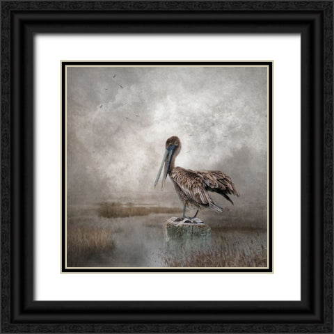 Visitor to the Marshes Black Ornate Wood Framed Art Print with Double Matting by Parker, Kelley