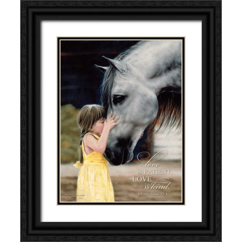 The Kiss Black Ornate Wood Framed Art Print with Double Matting by Harrison, Lesley