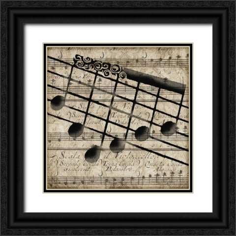 Musical I Black Ornate Wood Framed Art Print with Double Matting by Wolk, Lisa