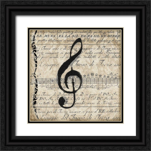 Musical II Black Ornate Wood Framed Art Print with Double Matting by Wolk, Lisa