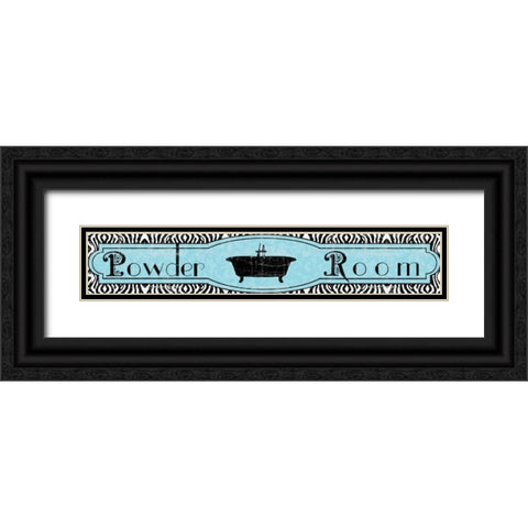 Powder Room III Black Ornate Wood Framed Art Print with Double Matting by Wolk, Lisa