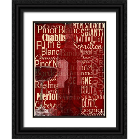 Wine Classics Black Ornate Wood Framed Art Print with Double Matting by Wolk, Lisa