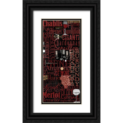 Red Wine - Black Black Ornate Wood Framed Art Print with Double Matting by Wolk, Lisa