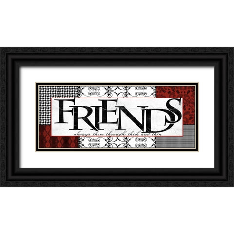 Patterns Friends Black Ornate Wood Framed Art Print with Double Matting by Wolk, Lisa