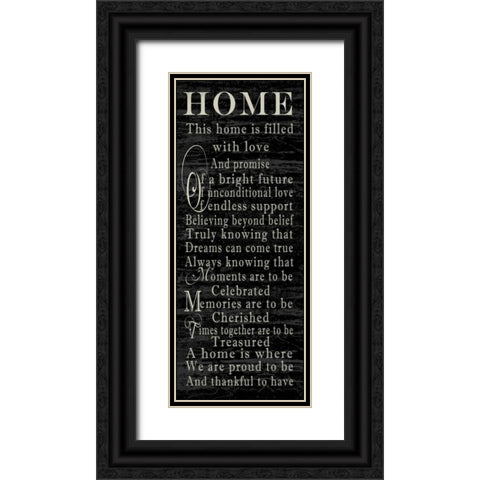 Home Sentiments Black Ornate Wood Framed Art Print with Double Matting by Wolk, Lisa