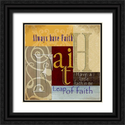Funky Faith Black Ornate Wood Framed Art Print with Double Matting by Wolk, Lisa