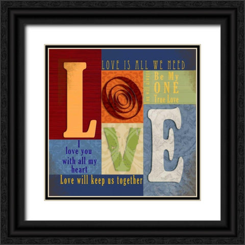 Funky Love Black Ornate Wood Framed Art Print with Double Matting by Wolk, Lisa