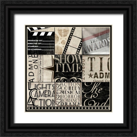 Movie 9 Patch Black Ornate Wood Framed Art Print with Double Matting by Wolk, Lisa