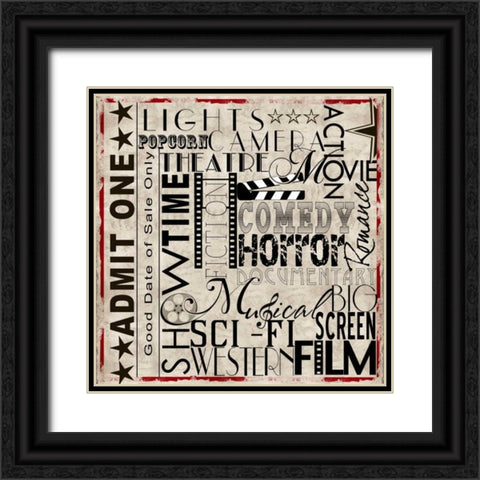 Lights Camera Action Black Ornate Wood Framed Art Print with Double Matting by Wolk, Lisa